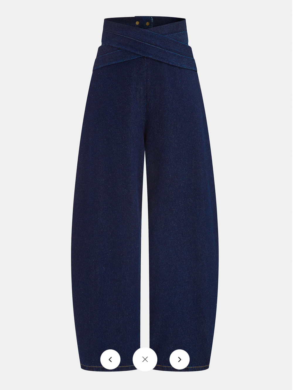 NWT Commense Cross-Over High-Waist Denim Wide-Leg Jeans Sz M
